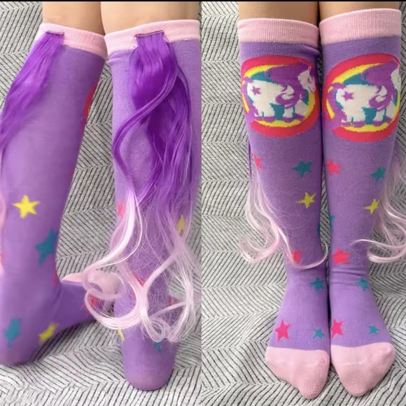 Magical Unicorn Kids Knee-High Socks - Purple - Picture 2 of 2